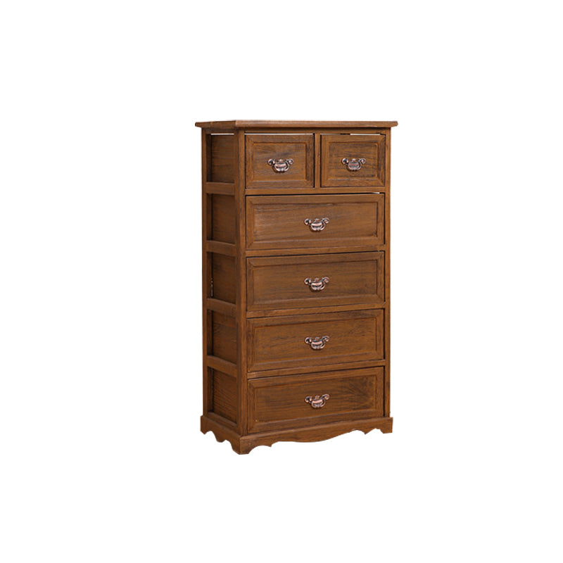 Traditional Solid Wood Lingerie Chest Vertical Storage Chest Dresser with Drawers Brown 6 Clearhalo 'Bedroom Furniture' 'Dressers & Chests' 'dressers_chests' 'furn' 'furn_dressers_chests' 'Furniture' 5634334