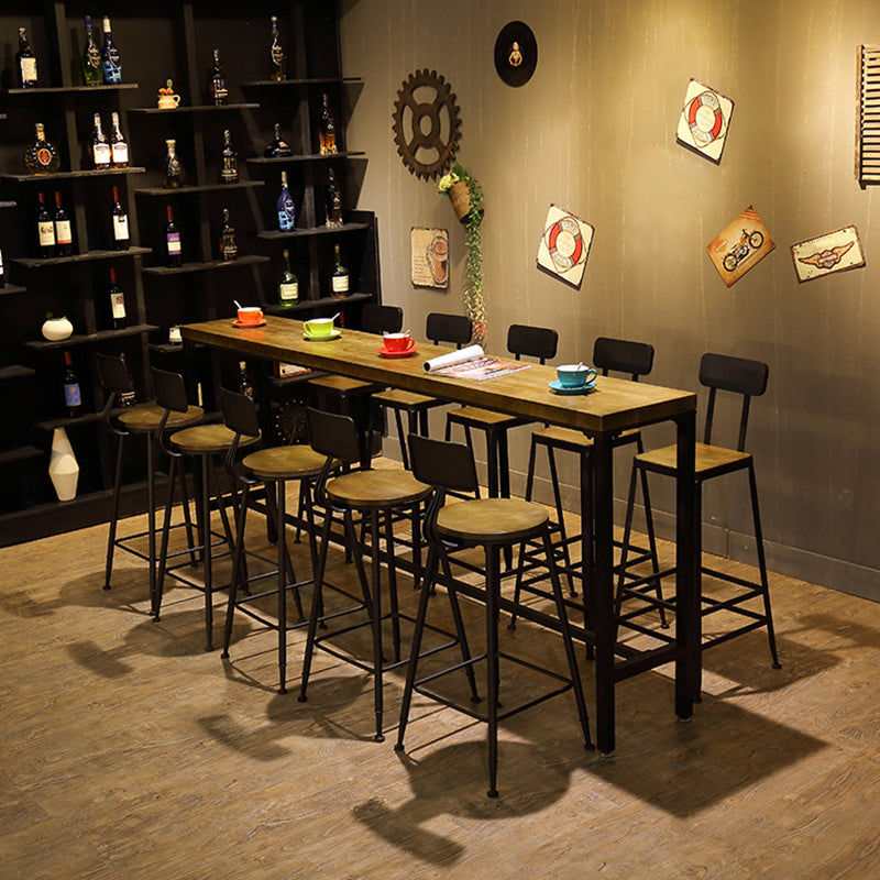 Mesa de mesa de barra de 1/6/11 de piezas industrial con taburetes con heces