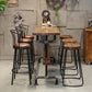 Rechteckiges Massivholz-Bartisch-Set, industrieller 1/4/7-teiliger Thekentisch mit Hockern