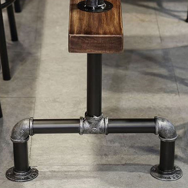Rechteckiges Massivholz-Bartisch-Set, industrieller 1/4/7-teiliger Thekentisch mit Hockern