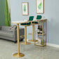 Indoor 1/2/3 Pieces Bar Table Set with Storage Glam Oval Table and Stools