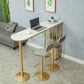 Indoor 1/2/3 Pieces Bar Table Set with Storage Glam Oval Table and Stools