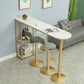 Indoor 1/2/3 Pieces Bar Table Set with Storage Glam Oval Table and Stools