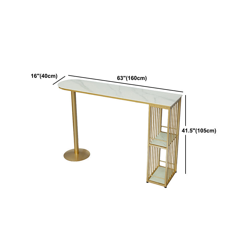 Indoor 1/2/3 Pieces Bar Table Set with Storage Glam Oval Table and Stools
