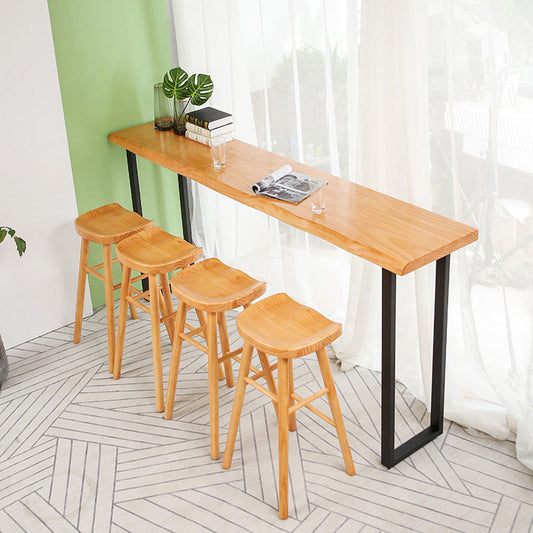 Set di bar moderni 1/2/5 pezzi tavolo da bar in legno massiccio con sgabelli da barra poggiapiedi