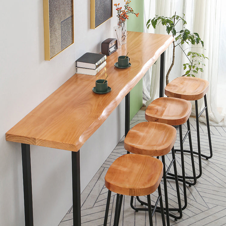 Ensemble de bar moderne 1/2/5 pièces Table de bar en bois massif avec repose-pieds tabourets de bar