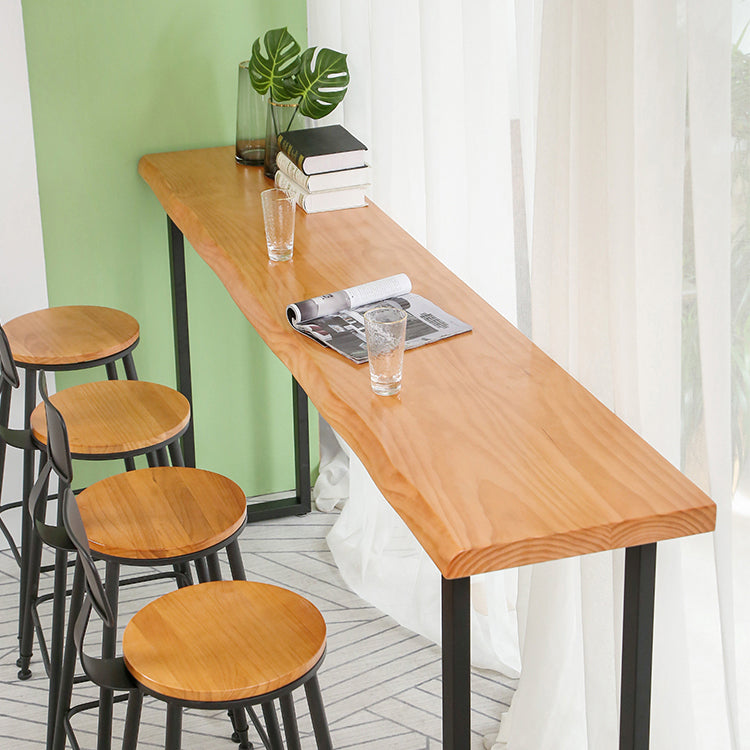 Ensemble de bar moderne 1/2/5 pièces Table de bar en bois massif avec repose-pieds tabourets de bar
