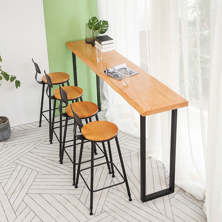Ensemble de bar moderne 1/2/5 pièces Table de bar en bois massif avec repose-pieds tabourets de bar