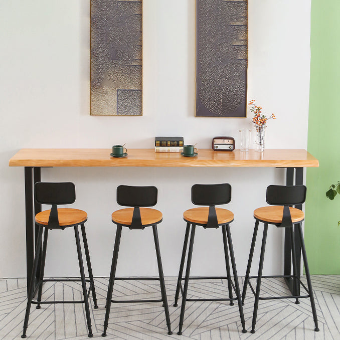 Ensemble de bar moderne 1/2/5 pièces Table de bar en bois massif avec repose-pieds tabourets de bar