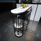 Free Form Bar Table Set 1/2/3/5 Pcs Stone Black Metal Bar Table with PU Upholstery Stools