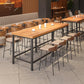 Juego de mesa de bar moderna de madera, mesa de mostrador de 1/5 piezas con taburetes tapizados
