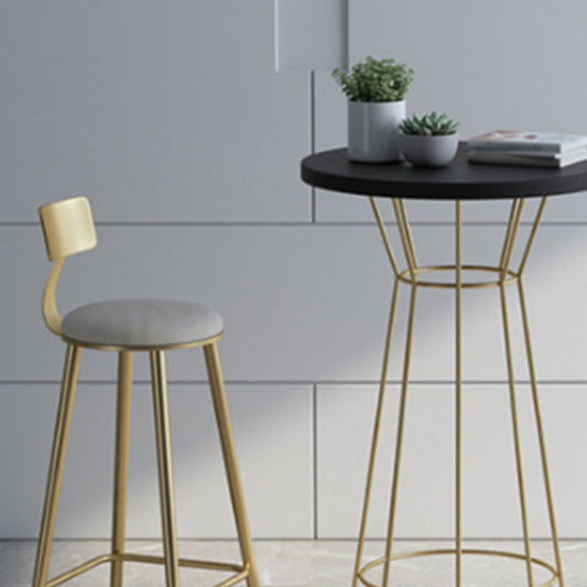 Modern Round Bar Stool and Table Set 1/2/3 Pieces Metal and Wood Pub Set