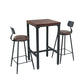Industrial 1/3/4/5 Pieces Bar Table Set Square Pine Wood Counter Table with Stools