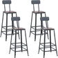 Industrial 1/3/4/5 Pieces Bar Table Set Square Pine Wood Counter Table with Stools
