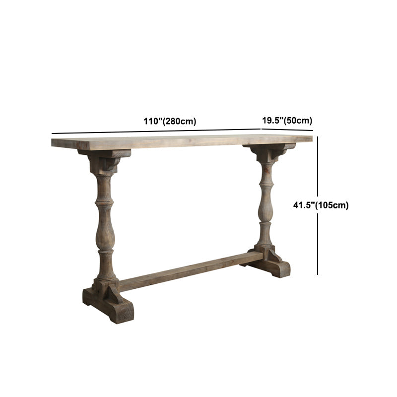 Industrial Rectangle Wooden Bar Table Set 1/2/3/4 Pieces Counter Table with High Stools
