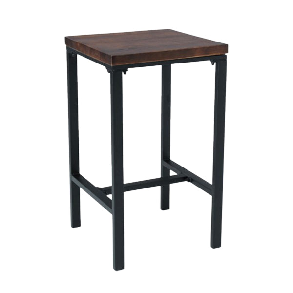 Industrial Bar Set 1/2/3/5 Pcs Metal Bar Stools and Solid Wood Top Bar Table Brown 24"L x 24"W Clearhalo 'Bar Furniture' 'furn' 'furn_home_bar_bar_sets' 'Furniture' 'Home Bars & Bar Sets' 'home_bar_bar_sets' 'Kitchen & Dining Furniture' 5634830