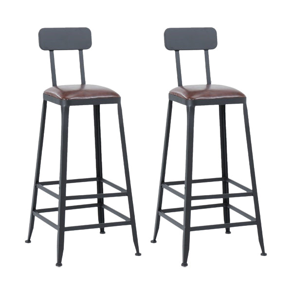 Industrial Bar Set 1/2/3/5 Pcs Metal Bar Stools and Solid Wood Top Bar Table Black 30"H Stools (Set of 2) Clearhalo 'Bar Furniture' 'furn' 'furn_home_bar_bar_sets' 'Furniture' 'Home Bars & Bar Sets' 'home_bar_bar_sets' 'Kitchen & Dining Furniture' 5634833