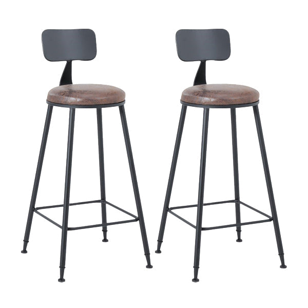 Industrial Bar Set 1/2/3/5 Pcs Metal Bar Stools and Solid Wood Top Bar Table Black-Brown 30"H Stools (Set of 2) Clearhalo 'Bar Furniture' 'furn' 'furn_home_bar_bar_sets' 'Furniture' 'Home Bars & Bar Sets' 'home_bar_bar_sets' 'Kitchen & Dining Furniture' 5634837