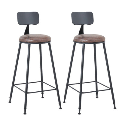 Industrial Bar Set 1/2/3/5 Pcs Metal Bar Stools and Solid Wood Top Bar Table Black-Brown 30"H Stools (Set of 2) Clearhalo 'Bar Furniture' 'furn' 'furn_home_bar_bar_sets' 'Furniture' 'Home Bars & Bar Sets' 'home_bar_bar_sets' 'Kitchen & Dining Furniture' 5634837