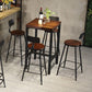 Industrial Bar Set 1/2/3/5 Pcs Metal Bar Stools and Solid Wood Top Bar Table 5 Pieces: Table, 4 Brown Stools Clearhalo 'Bar Furniture' 'furn' 'furn_home_bar_bar_sets' 'Furniture' 'Home Bars & Bar Sets' 'home_bar_bar_sets' 'Kitchen & Dining Furniture' 5634844