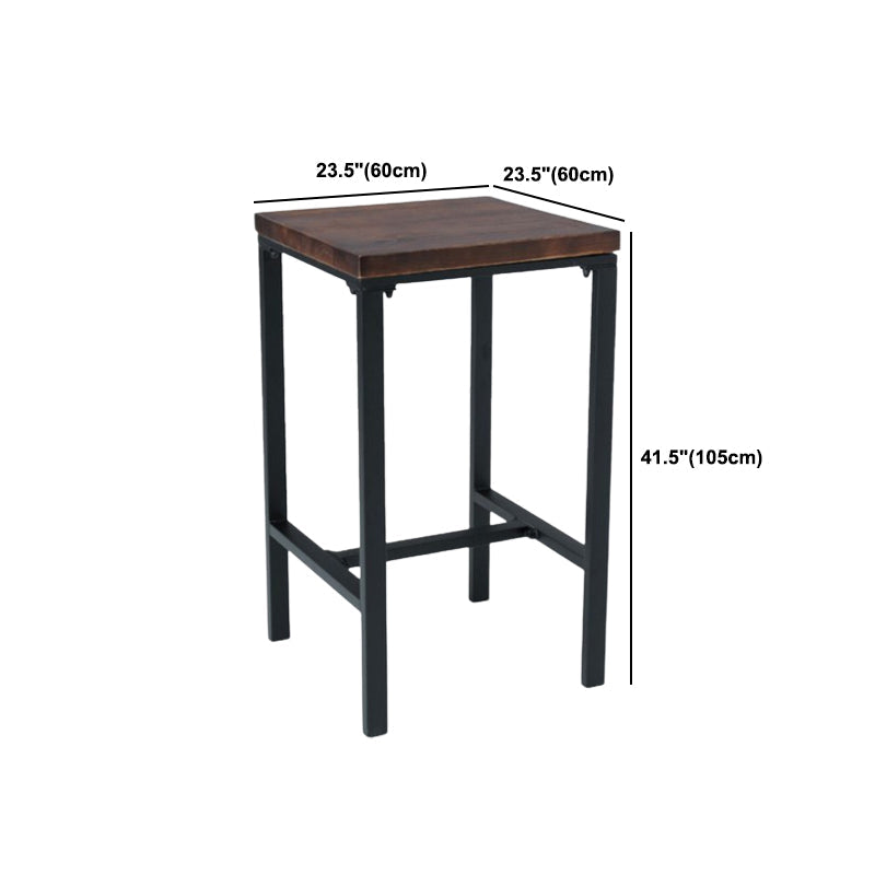 Industrial Bar Set 1/2/3/5 Pcs Metal Bar Stools and Solid Wood Top Bar Table Clearhalo 'Bar Furniture' 'furn' 'furn_home_bar_bar_sets' 'Furniture' 'Home Bars & Bar Sets' 'home_bar_bar_sets' 'Kitchen & Dining Furniture' 5634849