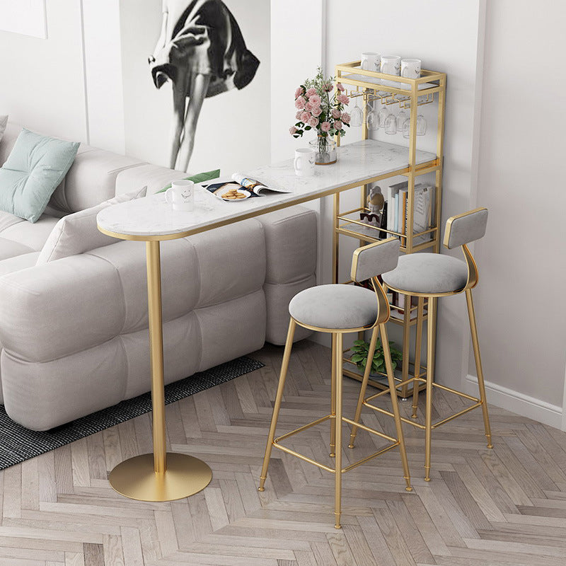 Juego de mesa de bar de mármol sintético estilo Glam, mesa de mostrador de 1/2/3 piezas para interior