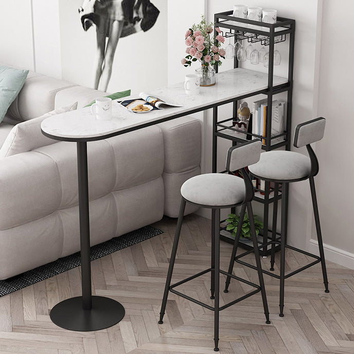 Juego de mesa de bar de mármol sintético estilo Glam, mesa de mostrador de 1/2/3 piezas para interior