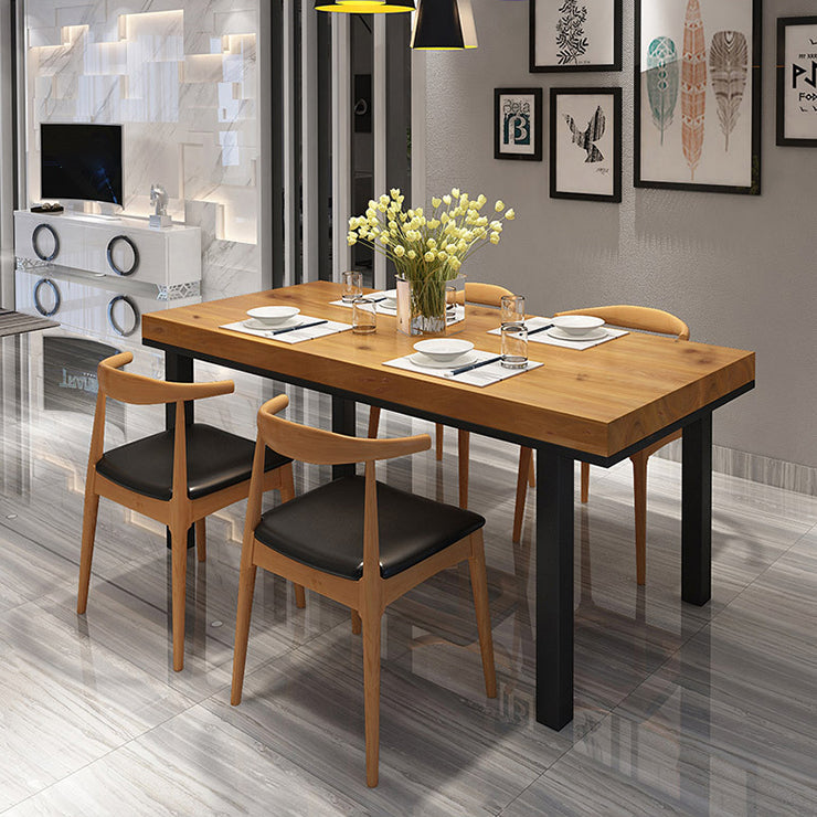 Industrial Rectangle Dining Set 1/2/5 Pieces Solid Wood Dinette Set for Shop Clearhalo 'Dining Room Sets' 'Dining Tables & Seating' 'dining_room_set' 'furn' 'furn_dining_room_set' 'Furniture' 'Kitchen & Dining Furniture' 5634928