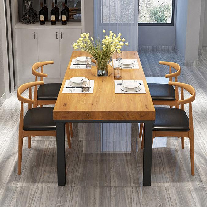 Industrial Rectangle Dining Set 1/2/5 Pieces Solid Wood Dinette Set for Shop Clearhalo 'Dining Room Sets' 'Dining Tables & Seating' 'dining_room_set' 'furn' 'furn_dining_room_set' 'Furniture' 'Kitchen & Dining Furniture' 5634929
