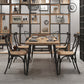 Industrial Dining Table Set 1/2/5 Pcs Solid Wood Top Dining Table and Chairs