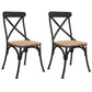 Industrial Dining Table Set 1/2/5 Pcs Solid Wood Top Dining Table and Chairs