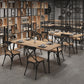 Industrial Dining Table Set 1/2/5 Pcs Solid Wood Top Dining Table and Chairs