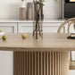 Set tavolo da pranzo in legno massello Tavolo rotondo da 1/4/7 pezzi con sedie laterali