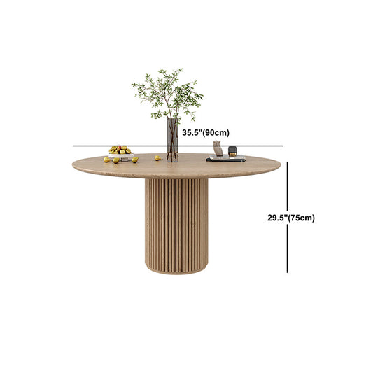 Tavolo da pranzo in legno massiccio set 1/4/7 PC Tavolo rotondo con sedie laterali