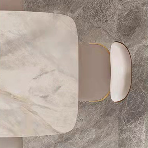 Luxurious Sintered Stone Dining Set Rectangle 1/4/5/7 Pieces Dinette Table Set Clearhalo 'Dining Room Sets' 'Dining Tables & Seating' 'dining_room_set' 'furn' 'furn_dining_room_set' 'Furniture' 'Kitchen & Dining Furniture' 5635075