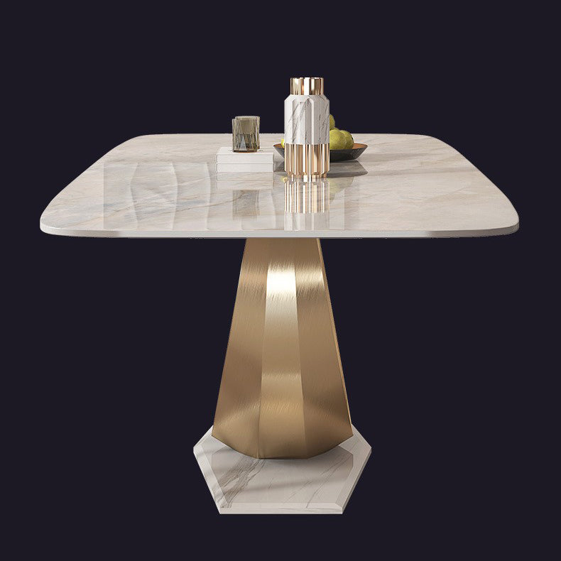 Luxurious Sintered Stone Dining Set Rectangle 1/4/5/7 Pieces Dinette Table Set Clearhalo 'Dining Room Sets' 'Dining Tables & Seating' 'dining_room_set' 'furn' 'furn_dining_room_set' 'Furniture' 'Kitchen & Dining Furniture' 5635078