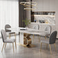 Minimalist Dining Set 1/4/5/6/7 Pcs Sintered Stone Dining Table with Upholstered Chairs 6 Pieces: Table, 5 Chairs Clearhalo 'Dining Room Sets' 'Dining Tables & Seating' 'dining_room_set' 'furn' 'furn_dining_room_set' 'Furniture' 'Kitchen & Dining Furniture' 5635118