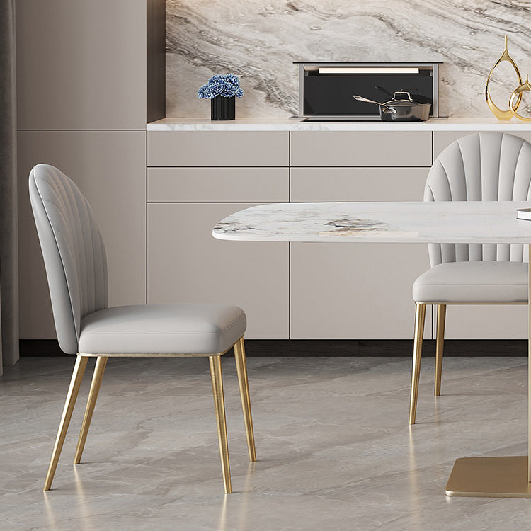 Minimalist Dining Set 1/4/5/6/7 Pcs Sintered Stone Dining Table with Upholstered Chairs Clearhalo 'Dining Room Sets' 'Dining Tables & Seating' 'dining_room_set' 'furn' 'furn_dining_room_set' 'Furniture' 'Kitchen & Dining Furniture' 5635128