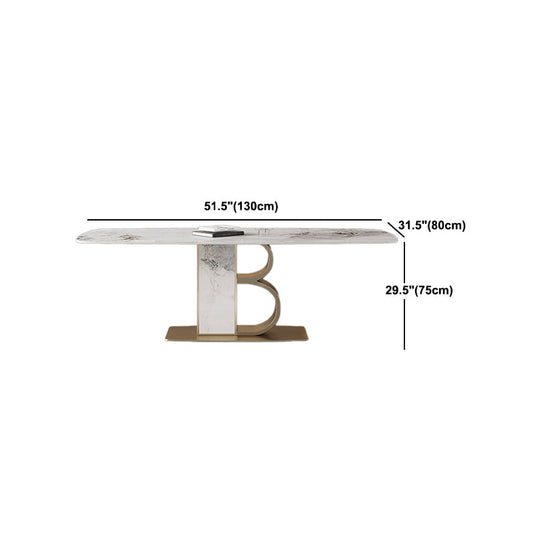 Minimalist Dining Set 1/4/5/6/7 Pcs Sintered Stone Dining Table with Upholstered Chairs Clearhalo 'Dining Room Sets' 'Dining Tables & Seating' 'dining_room_set' 'furn' 'furn_dining_room_set' 'Furniture' 'Kitchen & Dining Furniture' 5635129