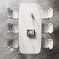 Glam Dining Table Set 1/4/5/7 Pcs Rectangle Dining Table with Wingback Chairs Clearhalo 'Dining Room Sets' 'Dining Tables & Seating' 'dining_room_set' 'furn' 'furn_dining_room_set' 'Furniture' 'Kitchen & Dining Furniture' 5635153