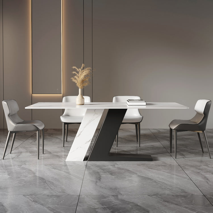 Glam Dining Table Set 1/4/5/7 Pcs Rectangle Dining Table with Wingback Chairs Clearhalo 'Dining Room Sets' 'Dining Tables & Seating' 'dining_room_set' 'furn' 'furn_dining_room_set' 'Furniture' 'Kitchen & Dining Furniture' 5635159