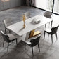 Glam Dining Table Set 1/4/5/7 Pcs Rectangle Dining Table with Wingback Chairs Clearhalo 'Dining Room Sets' 'Dining Tables & Seating' 'dining_room_set' 'furn' 'furn_dining_room_set' 'Furniture' 'Kitchen & Dining Furniture' 5635160