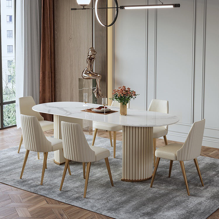 Set da pranzo Glam in pietra sinterizzata 1/2/4/5 pezzi Mobili da pranzo per la casa