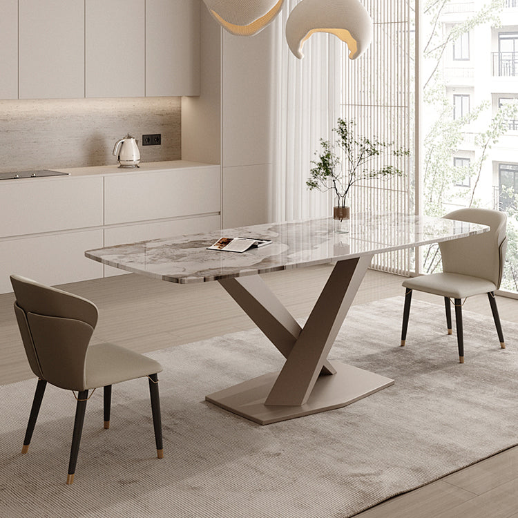 Glam Dining Set 1/3/4 Pcs Gold Rectangle Dining Table with Upholstered Chairs Clearhalo 'Dining Room Sets' 'Dining Tables & Seating' 'dining_room_set' 'furn' 'furn_dining_room_set' 'Furniture' 'Kitchen & Dining Furniture' 5635209