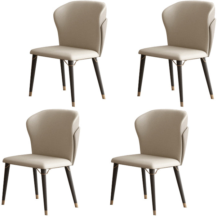 Glam Dining Set 1/3/4 Pcs Gold Rectangle Dining Table with Upholstered Chairs 4 Beige Chairs Clearhalo 'Dining Room Sets' 'Dining Tables & Seating' 'dining_room_set' 'furn' 'furn_dining_room_set' 'Furniture' 'Kitchen & Dining Furniture' 5635211