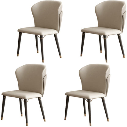Glam Dining Set 1/3/4 Pcs Gold Rectangle Dining Table with Upholstered Chairs 4 Beige Chairs Clearhalo 'Dining Room Sets' 'Dining Tables & Seating' 'dining_room_set' 'furn' 'furn_dining_room_set' 'Furniture' 'Kitchen & Dining Furniture' 5635211