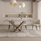 Glam Dining Set 1/3/4 Pcs Gold Rectangle Dining Table with Upholstered Chairs 4 Pieces: Table, 3 Beige Chairs Clearhalo 'Dining Room Sets' 'Dining Tables & Seating' 'dining_room_set' 'furn' 'furn_dining_room_set' 'Furniture' 'Kitchen & Dining Furniture' 5635212