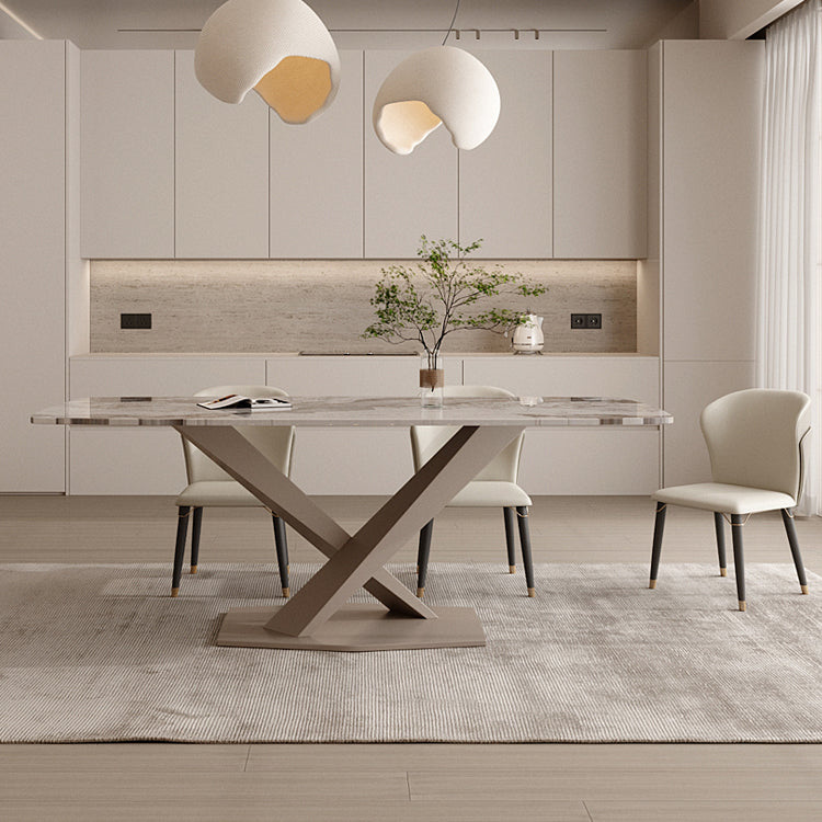Glam Dining Set 1/3/4 Pcs Gold Rectangle Dining Table with Upholstered Chairs 4 Pieces: Table, 3 Beige Chairs Clearhalo 'Dining Room Sets' 'Dining Tables & Seating' 'dining_room_set' 'furn' 'furn_dining_room_set' 'Furniture' 'Kitchen & Dining Furniture' 5635212