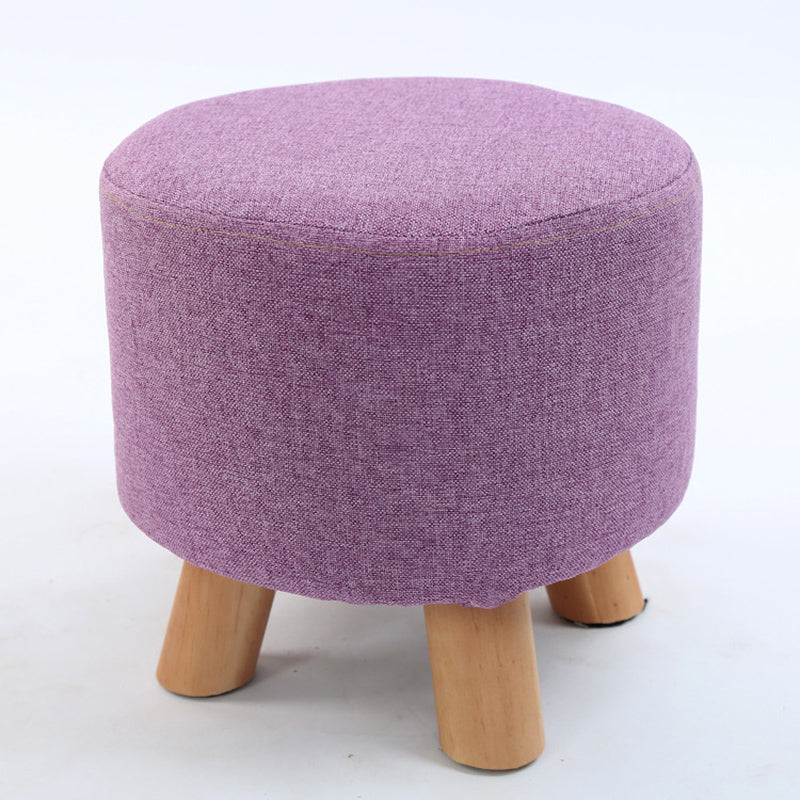 Trendy Cotton Blend Ottoman Plain Round Indoor Footstool Ottoman Purple 1 Piece Clearhalo 'furn' 'furn_ottomans_poufs' 'Furniture' 'Living Room Furniture' 'Ottomans & Poufs' 'ottomans_poufs' 5635258
