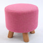 Trendy Cotton Blend Ottoman Plain Round Indoor Footstool Ottoman Pink 1 Piece Clearhalo 'furn' 'furn_ottomans_poufs' 'Furniture' 'Living Room Furniture' 'Ottomans & Poufs' 'ottomans_poufs' 5635270